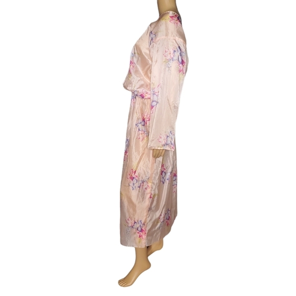 Vintage 70s Handmade Semi Sheer Floral Bluson Mumu Caftan Housedress - Picture 3 of 8